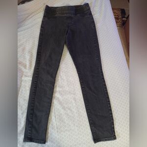 Old Navy Pull On Jeans Womens Size 4 Super Skinny Mid Rise Stretch Denim Black